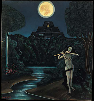 Enchantress: Egg tempera and oil on wood, 32cm x 28cm Private collection, USA Gyclee prints available (46cm x 45cm, 64cm x 60cm). Copyright Walderedo de Oliveira