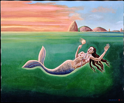 Iemanja da Guanabara: Acrylic on canvas, 50cm x 60cm. Copyright Walderedo de Oliveira